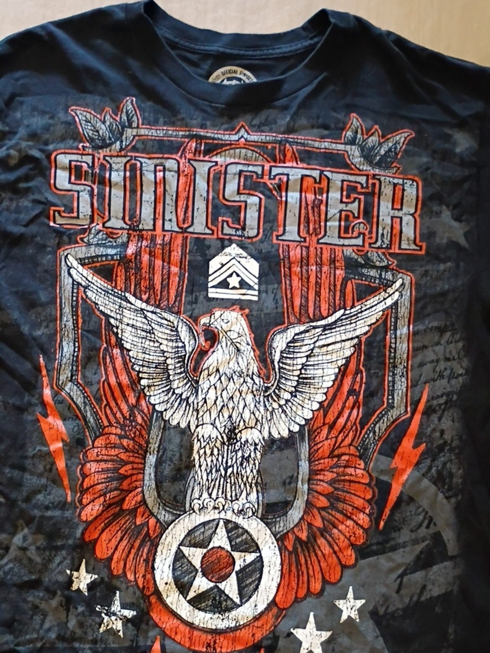 Men's Short-Sleeve Graphic Tee - Black with Red and White Eagle
